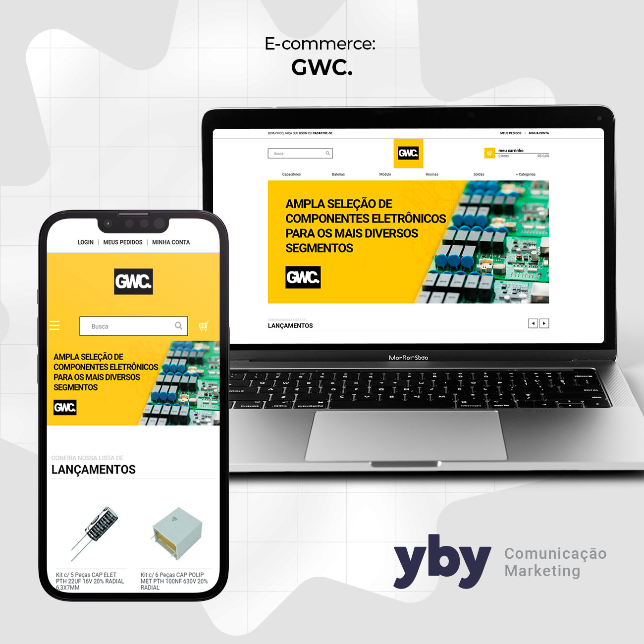 Site Loja GWC em notebook e celular