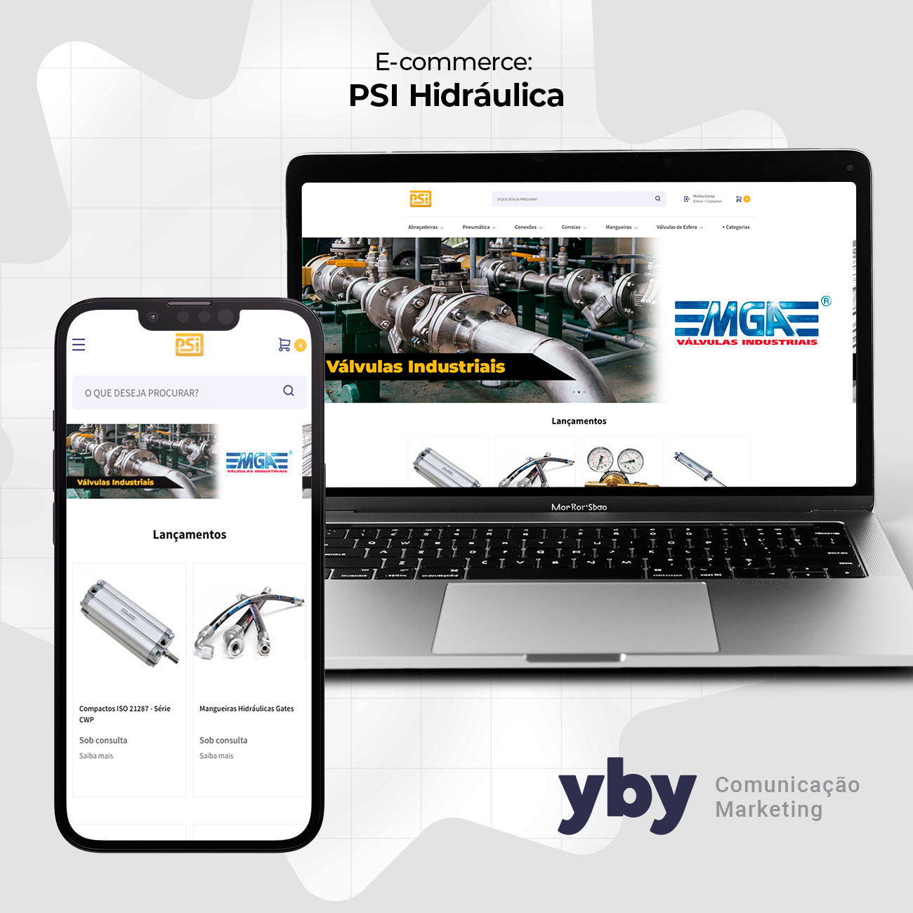 Site PSI em notebook e celular
